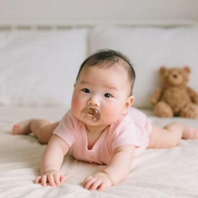 Sucette pour bébé ensemble 4 pièces silicone | Brune premium