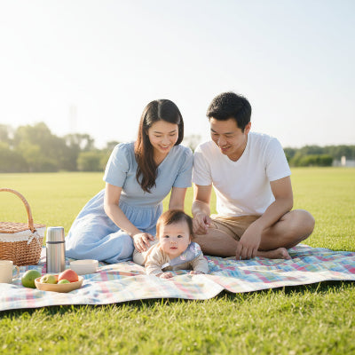 Support de tête bébé 1-3 ans croissant | BébéLune™-Pique-nique en famille au parc