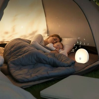 Veilleuse bruit blanc portable 7 couleurs | Ambiance douce – Calme profond en camping