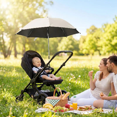 Parasol pour poussette pliant 360° Anti-UV | SunnyBaby™- Picnic avec parents