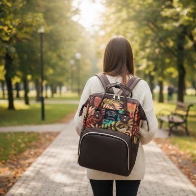 Sac a langer marron en sortie