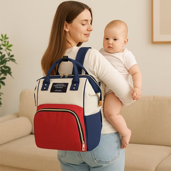 Sac a langer tricolore maman 