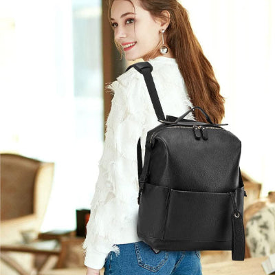 Sac a dos à langer-|MovokBaby|-Cuir-noir